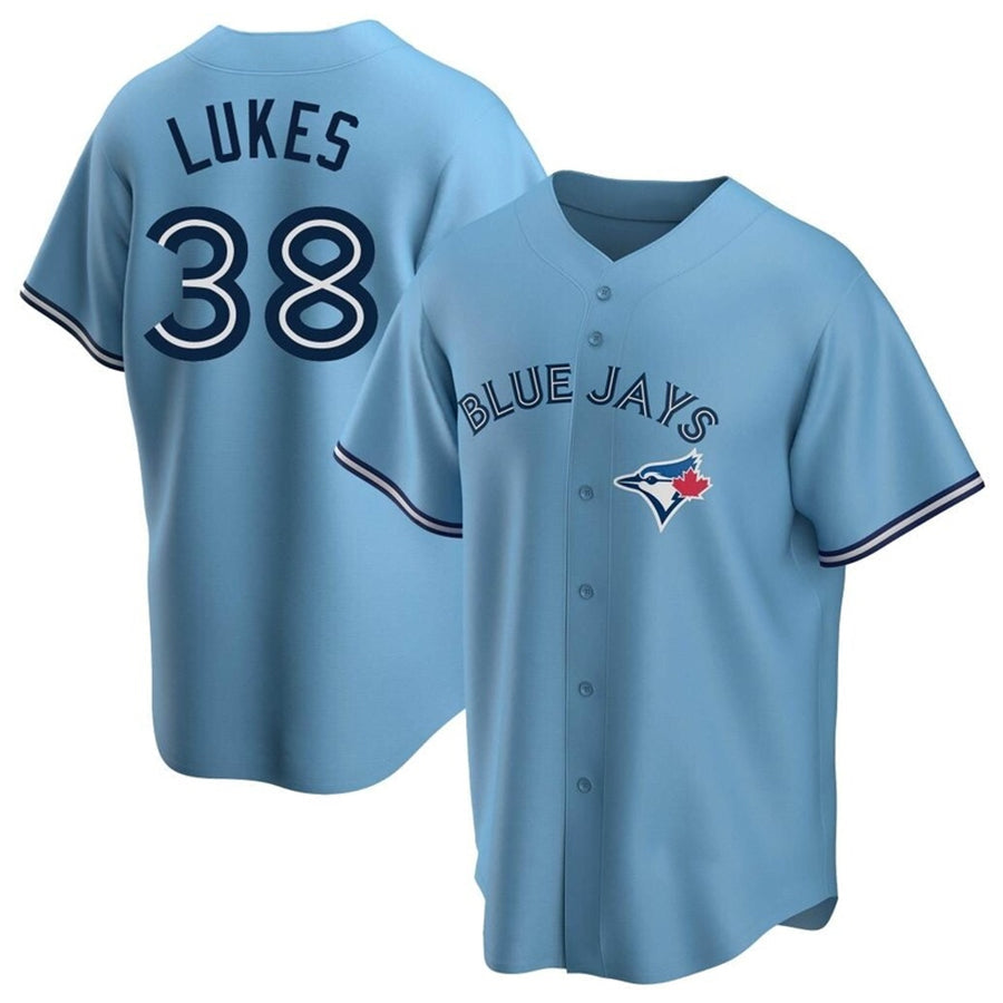 T.Blue Jays #38 Nathan Lukes Player Blue Replica Home Baseball Jerseys