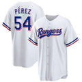 T.Rangers #54 Mart����an P����|rez White Home Replica Player Jersey Baseball Jerseys