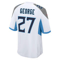 T.Titans #27 Eddie George Player White Home Game Football Jerseys