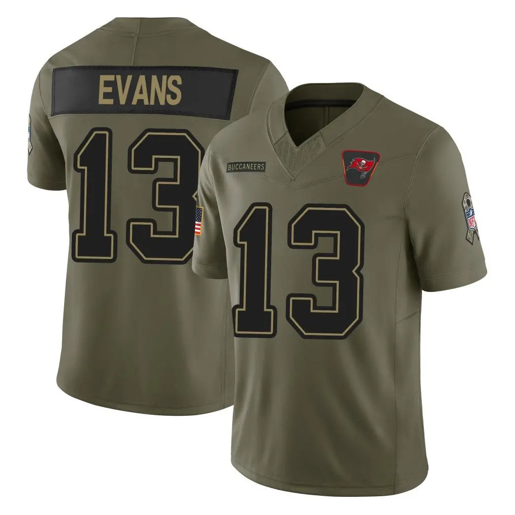 TB.Buccaneers #13 Mike Evans Player Olive Salute To Service Limited Football Jerseys