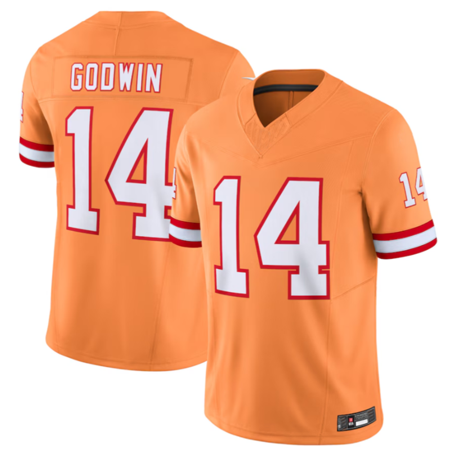 #14 Chris Godwin Player TB.Buccaneers Orange Vapor F.U.S.E. Limited Football Jerseys