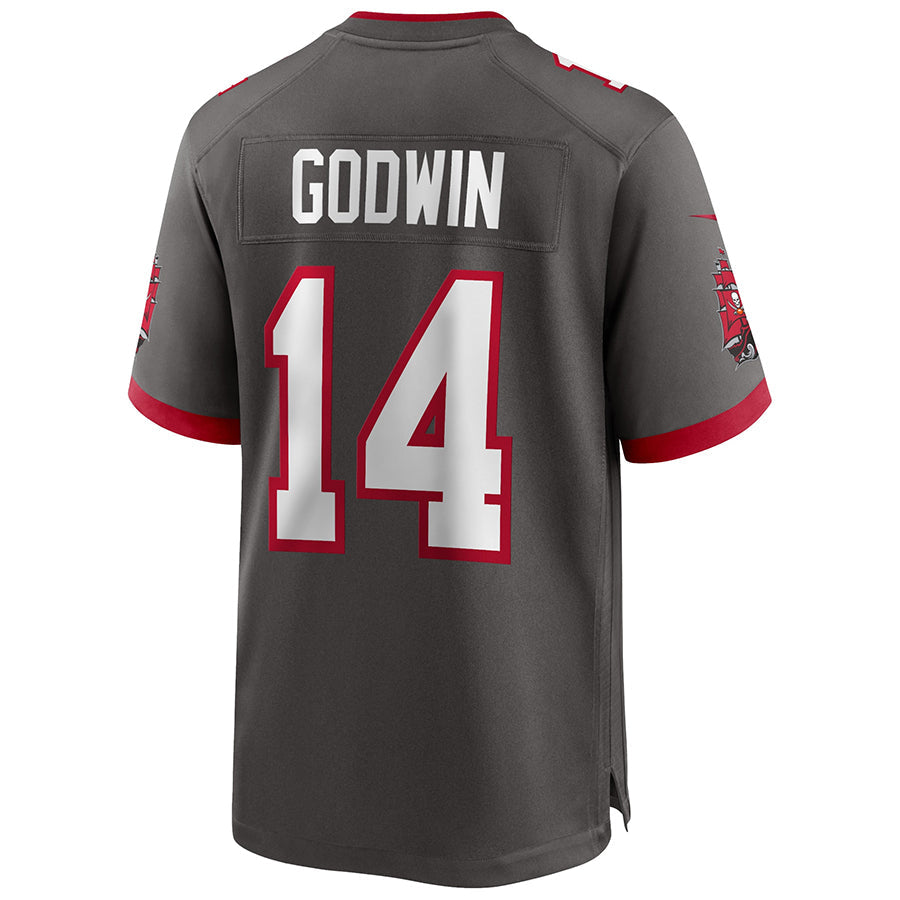 TB.Buccaneers #14 Chris Godwin Jr. Player Deep Pewter Home Game Football Jerseys