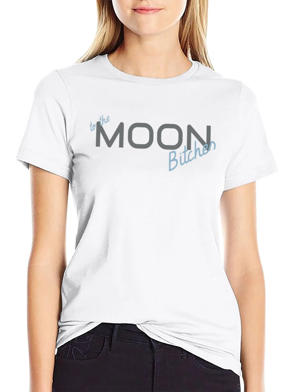 To The Moon Bitches Black T-Shirt