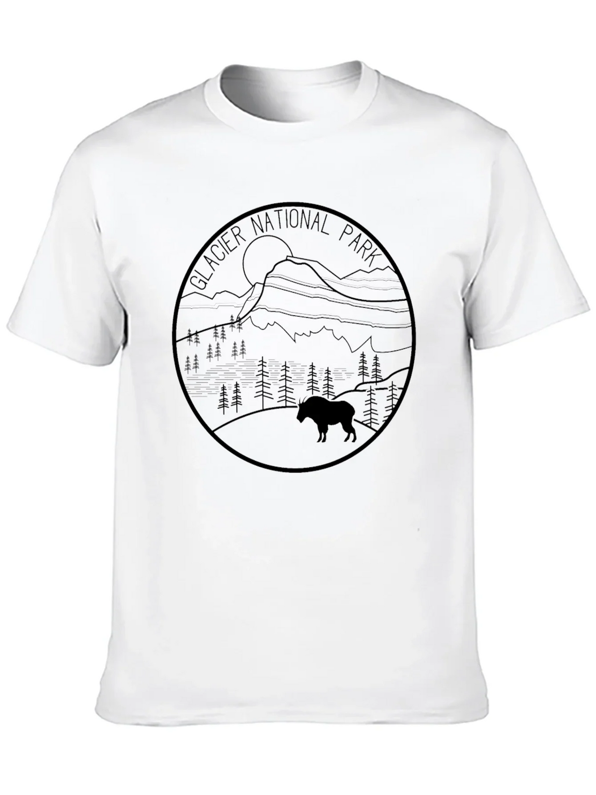 Glacier National Park T-Shirt - Mountain Goat Design