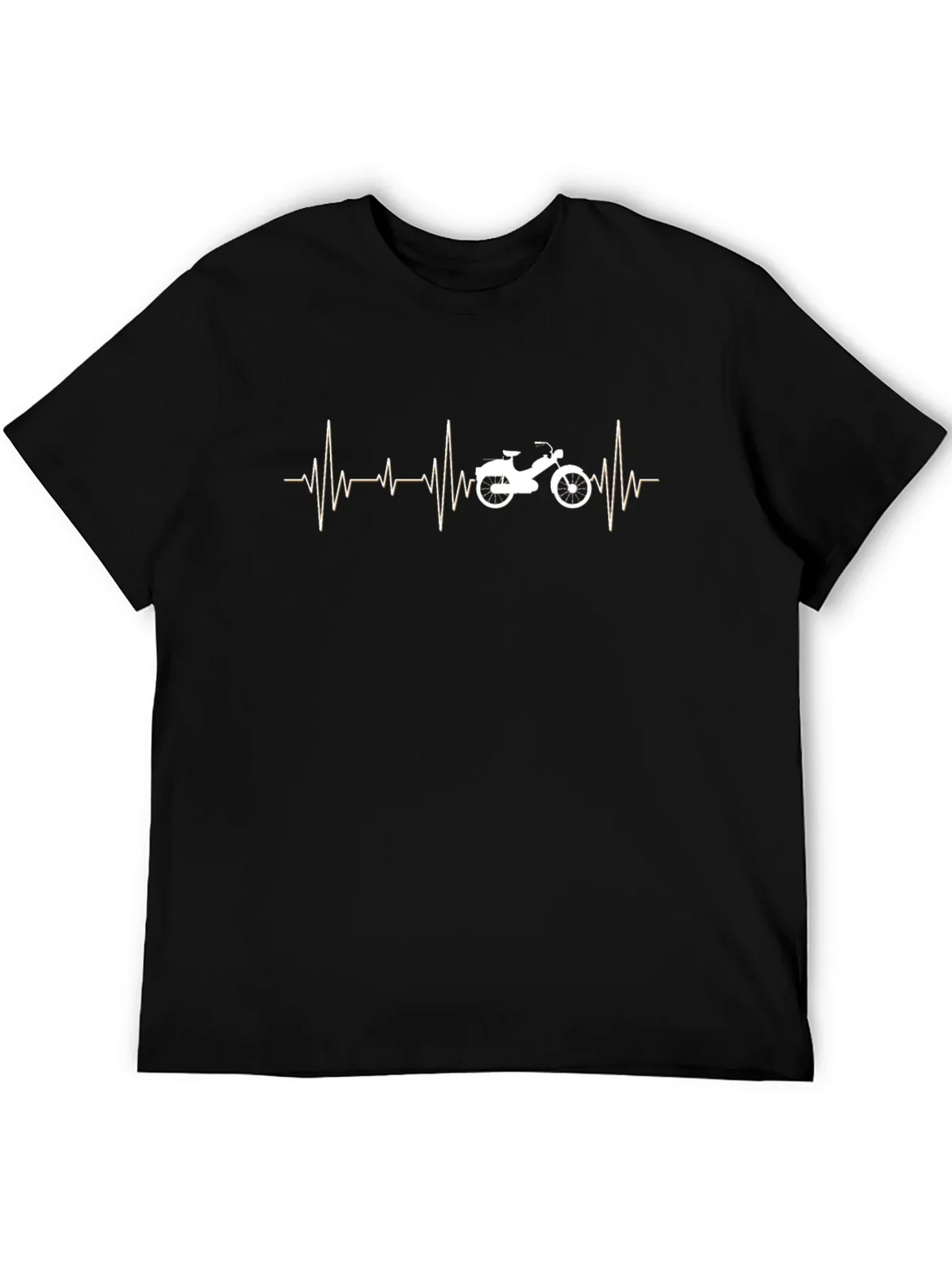Motorcycle Heartbeat T-Shirt - Black