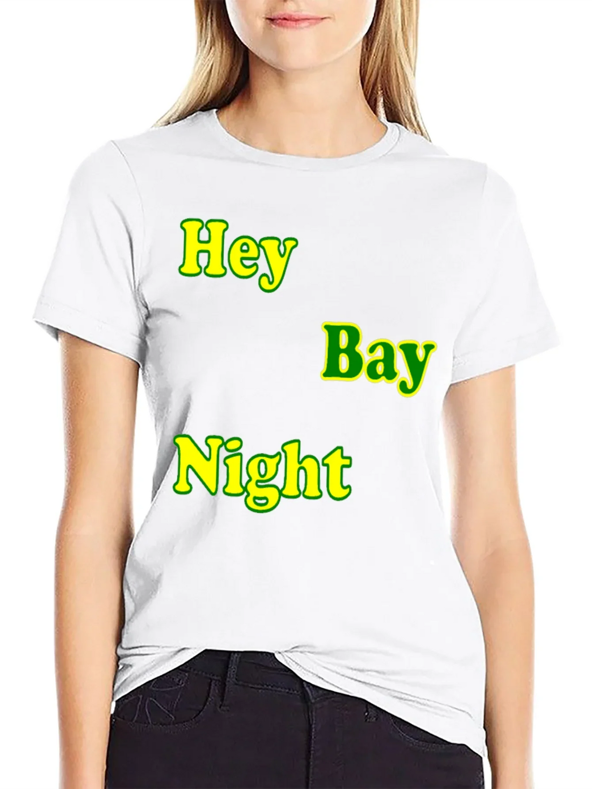 Hey Bay Night T-Shirt - Black Graphic Tee