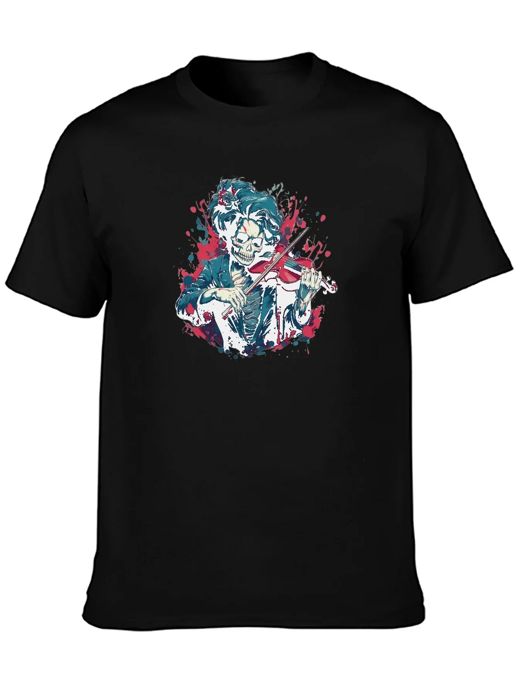 Skeleton Violinist Graphic Tee - Unique Music Lover Shirt