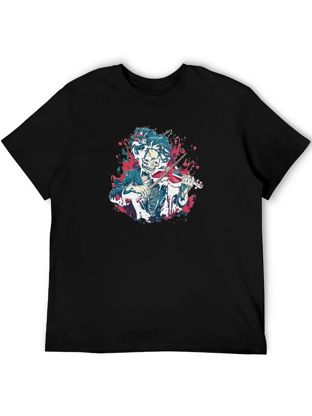 Skeleton Violinist Graphic Tee - Unique Music Lover Shirt