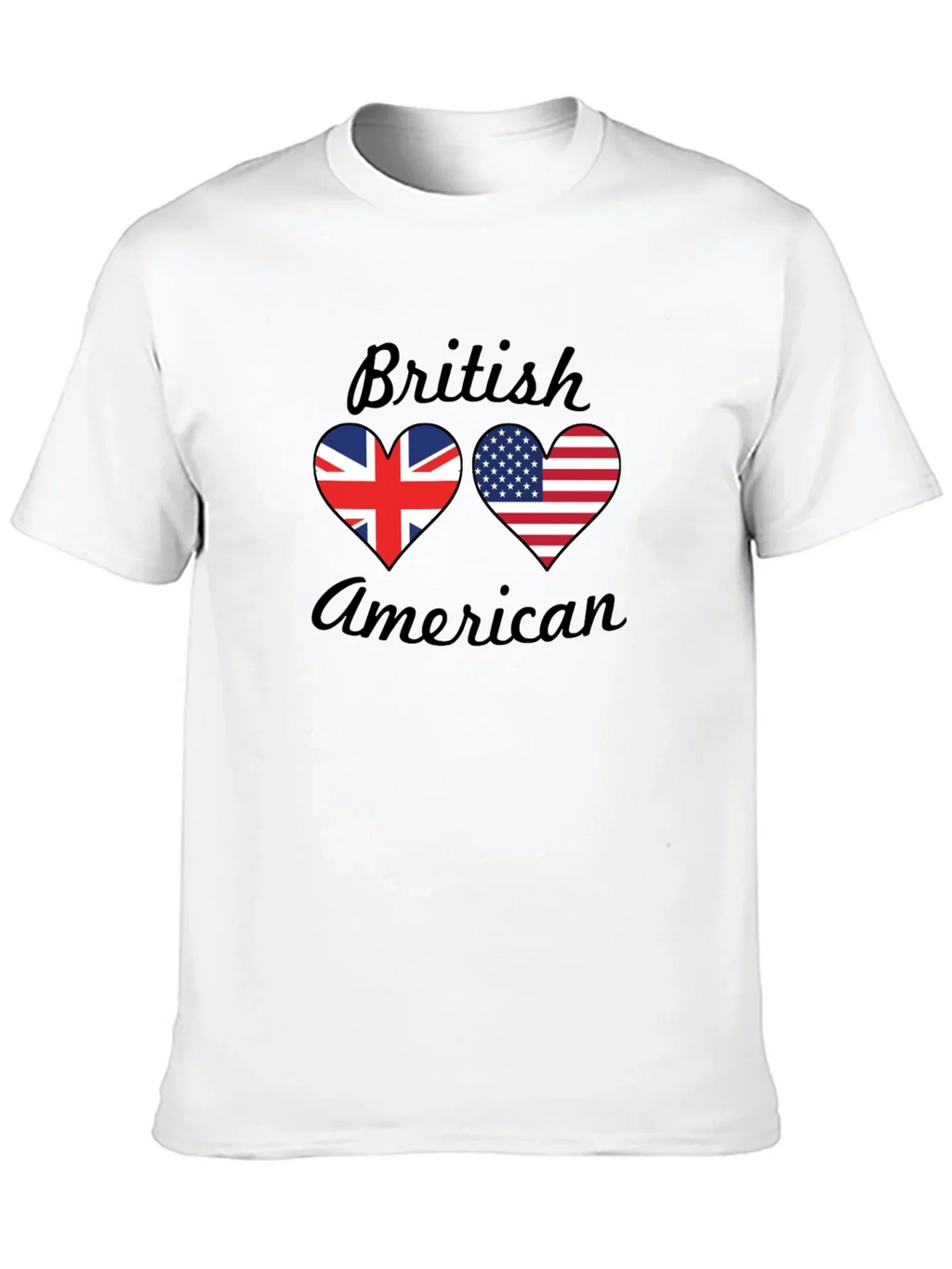 British American Flag Heart T-Shirt