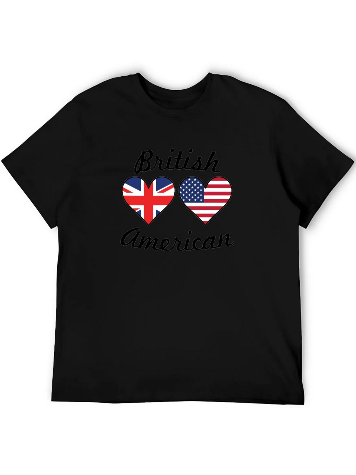 British American Flag Heart T-Shirt