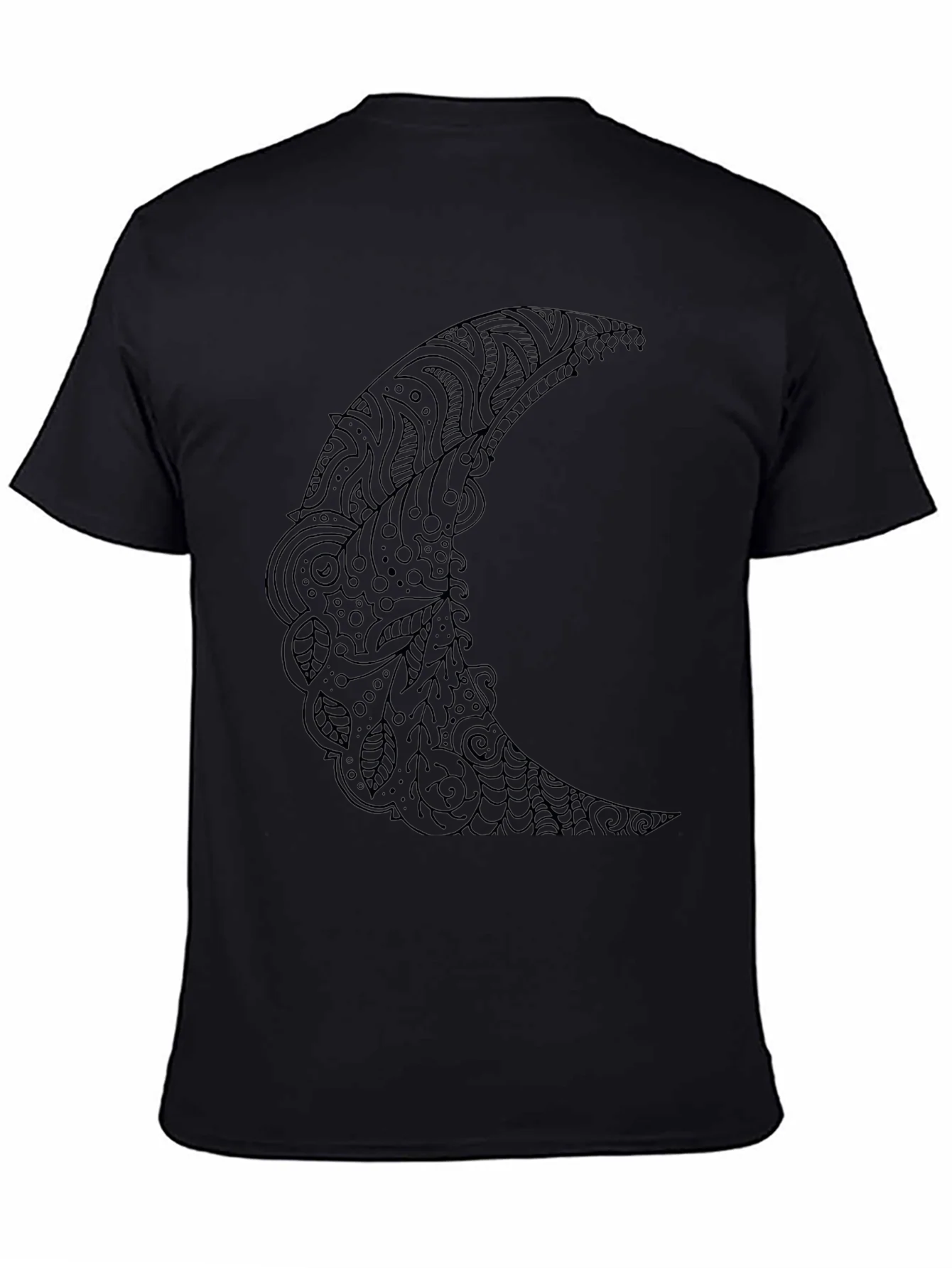 Black Moon Graphic Tee - Stylish Crescent Design