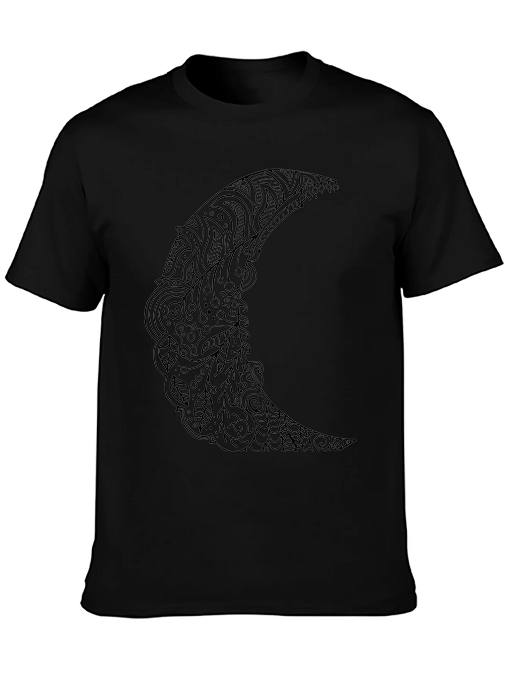 Black Moon Graphic Tee - Stylish Crescent Design