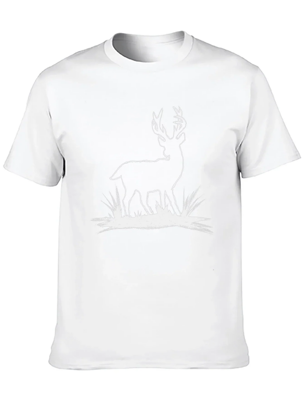 Deer Graphic Tee - Black Cotton T-Shirt