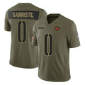 W.Commanders #0 Mike Sainristil Player Olive Salute To Service Limited Football Jerseys