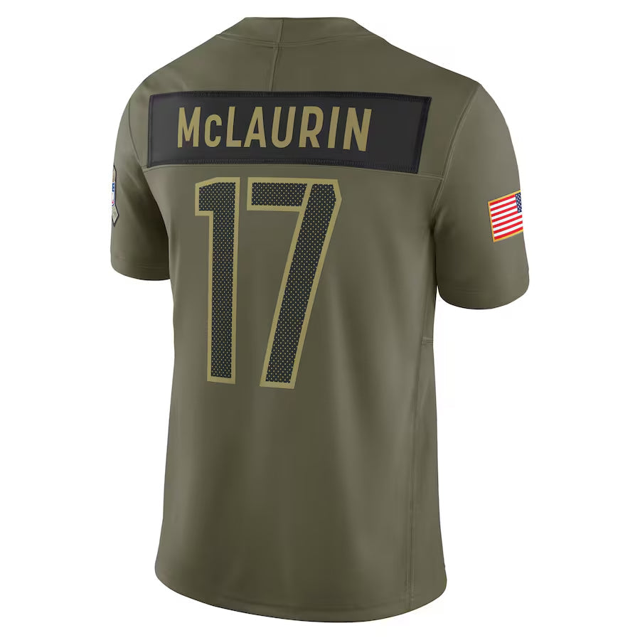 W.Commanders #17 Terry McLaurin Player Olive Salute to Service Limited Football Jerseys