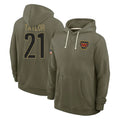 W.Commanders #21 Sean Taylor Player Olive Salute to Service Hoodies Football Jerseys