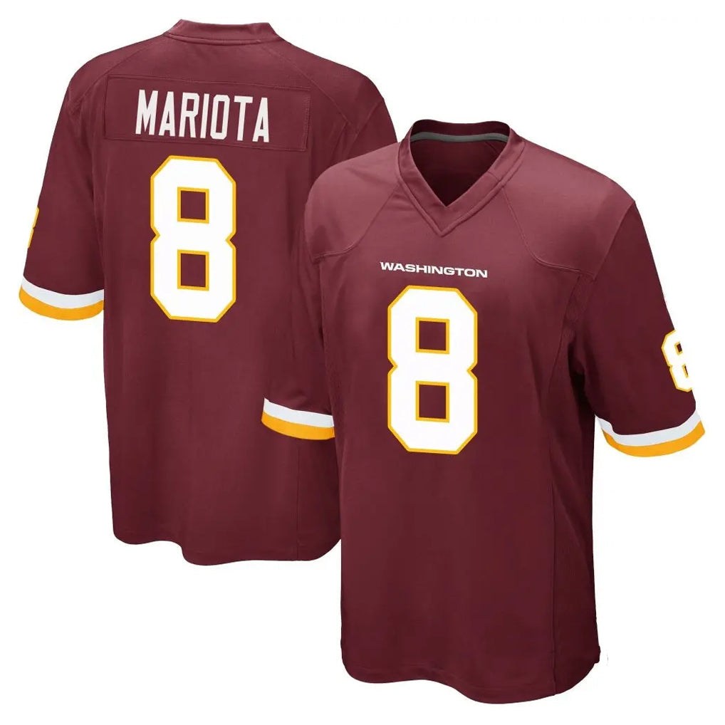 W.Commanders #8 Marcus Mariota Player Burgundy Game Football Jerseys