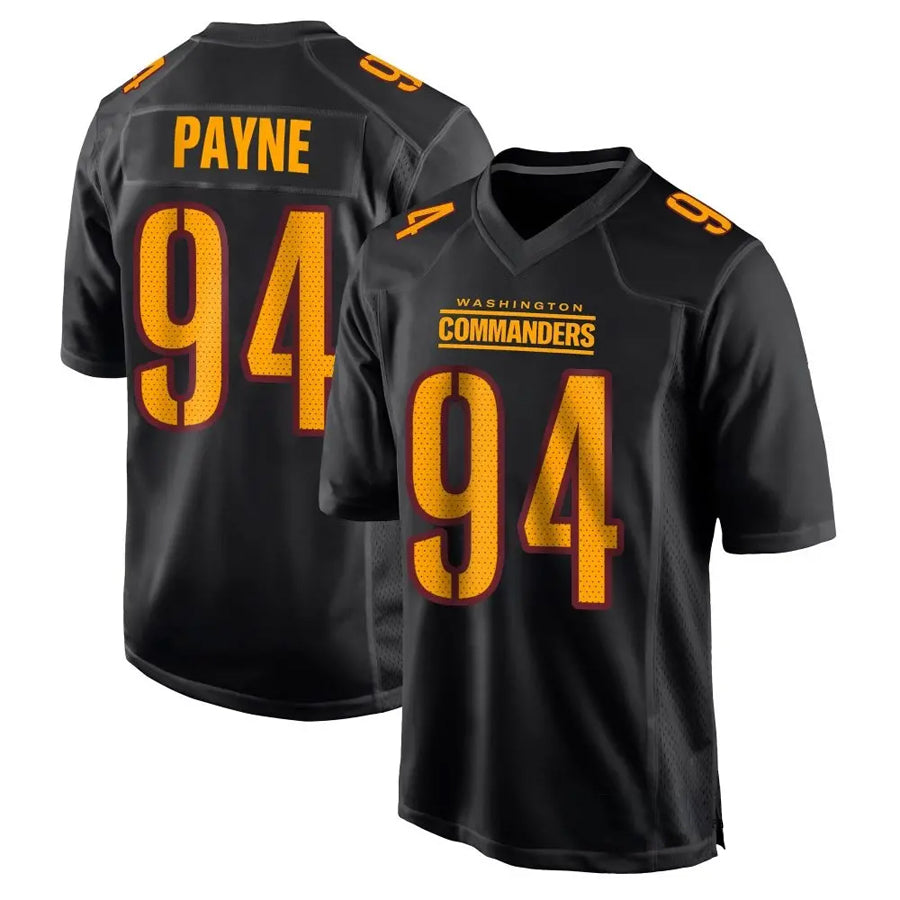 W.Commanders #94 Daron Payne Player Black Home Game Football Jerseys