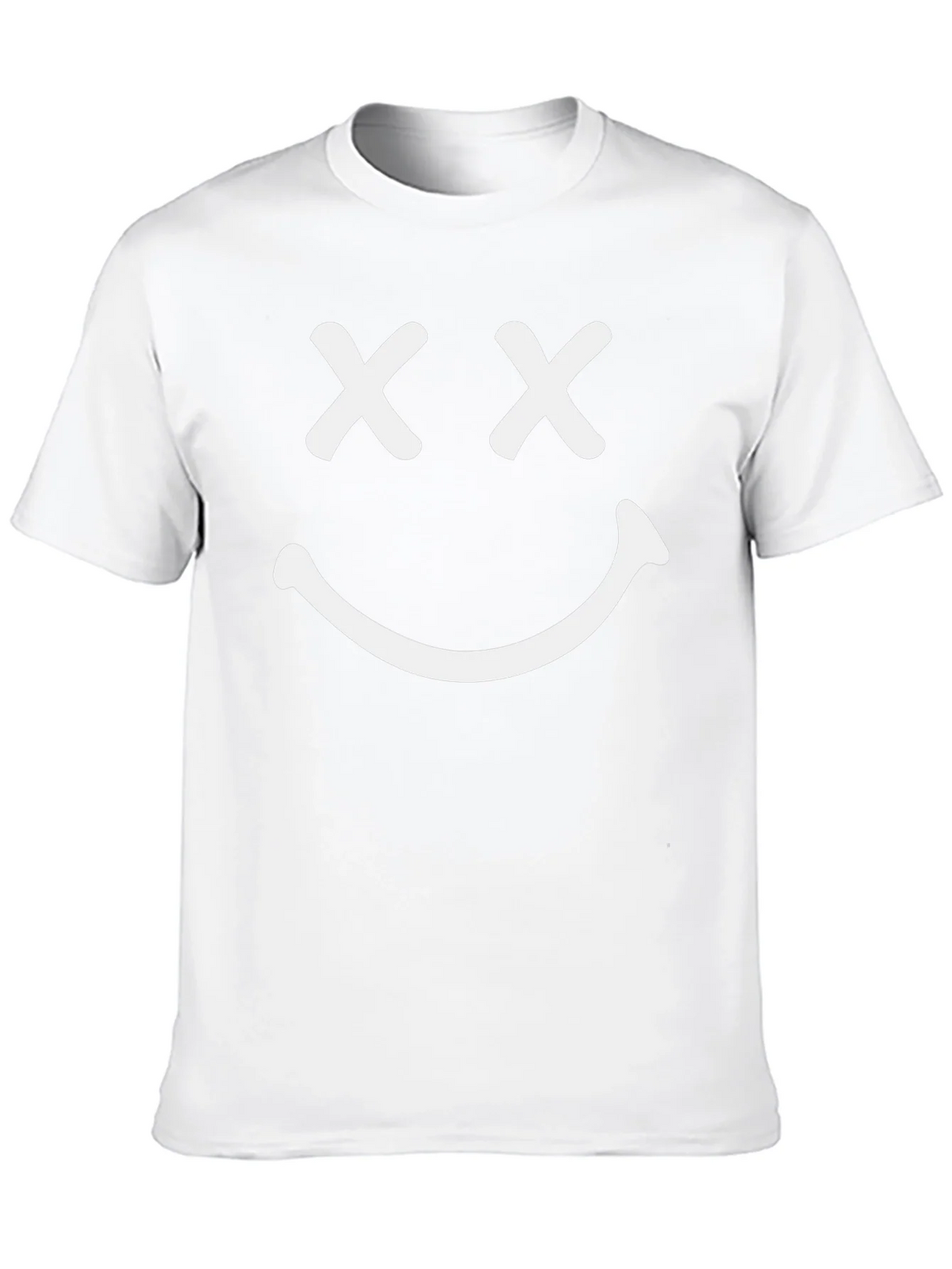 Smiley Face Graphic T-Shirt - Casual Black Tee