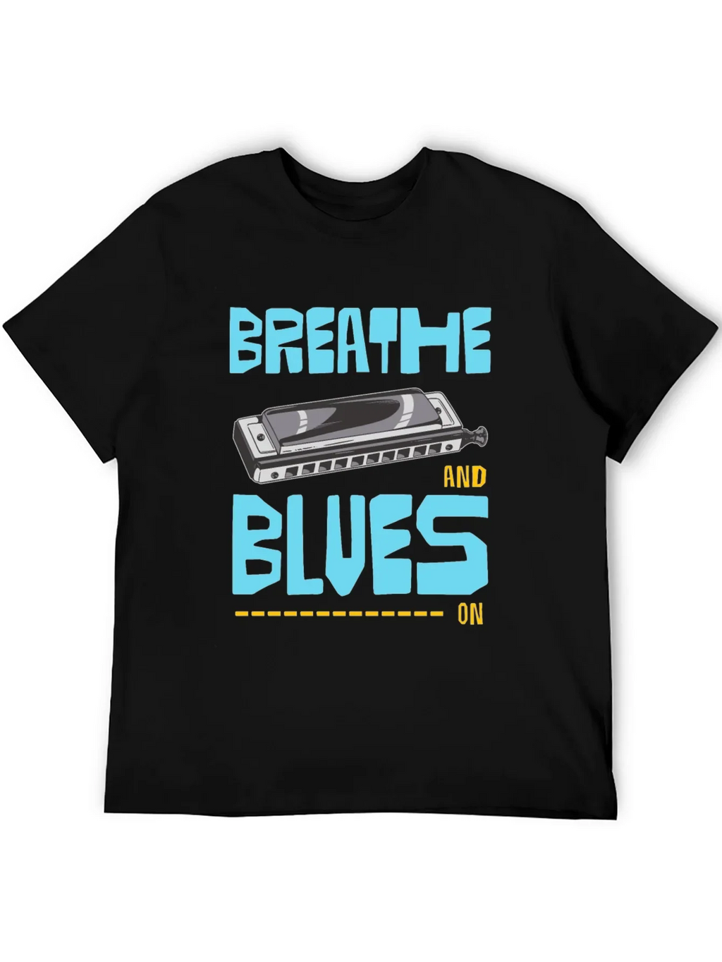 Breathe Blues Harmonica T-Shirt - Musical Tee