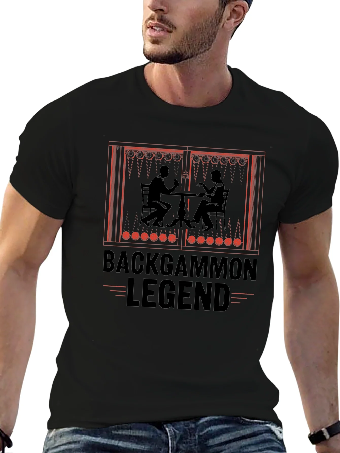 Backgammon Legend Graphic T-Shirt - Board Game Lover Tee