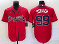 Men's Atlanta Braves Spencer Strider #99 Red Replica Player Jersey1