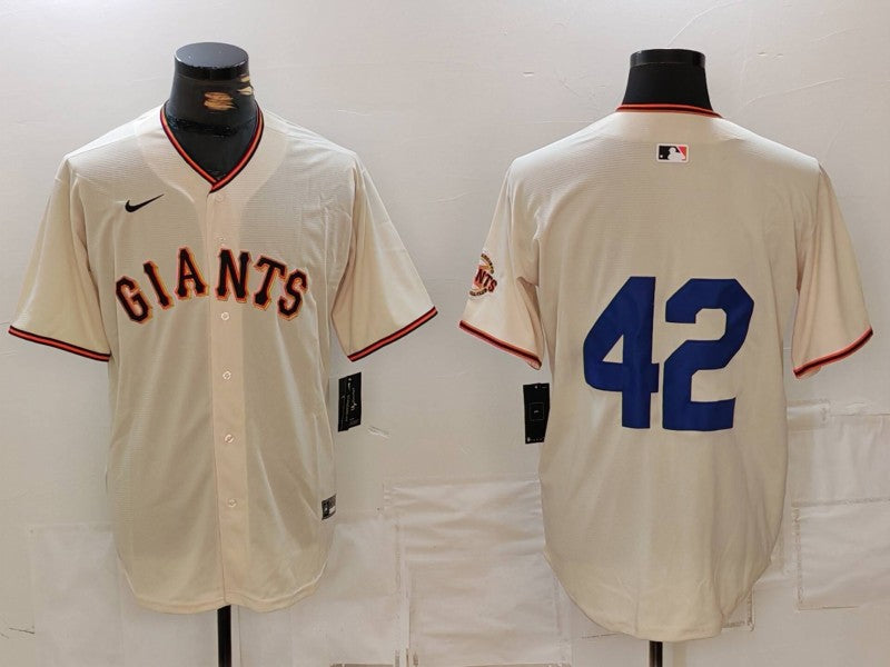 Men's San Francisco Giants #42 Cream 2024 Jackie Robinson Day Home Limited Jersey1
