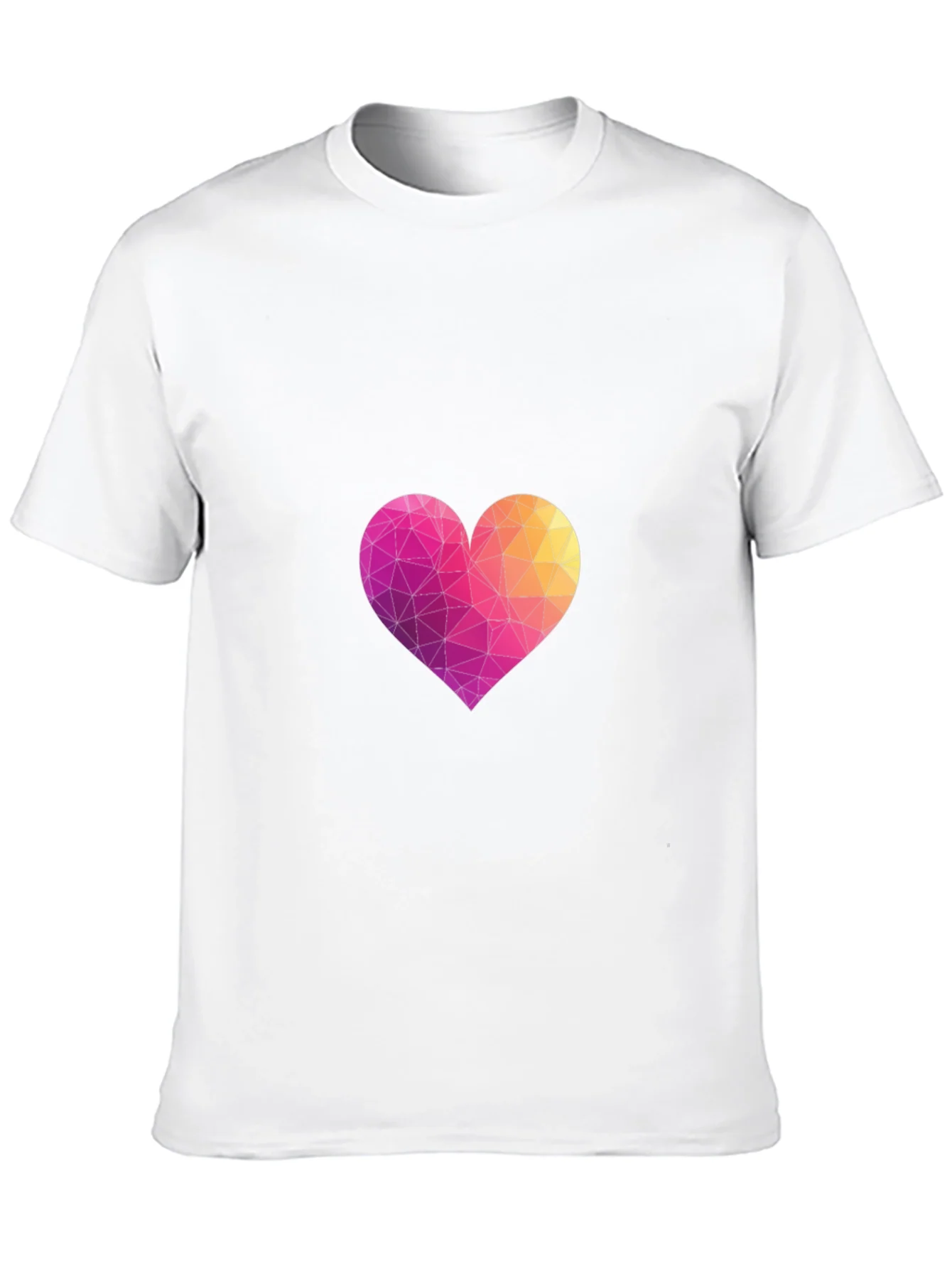 Geometric Heart Graphic Black T-Shirt