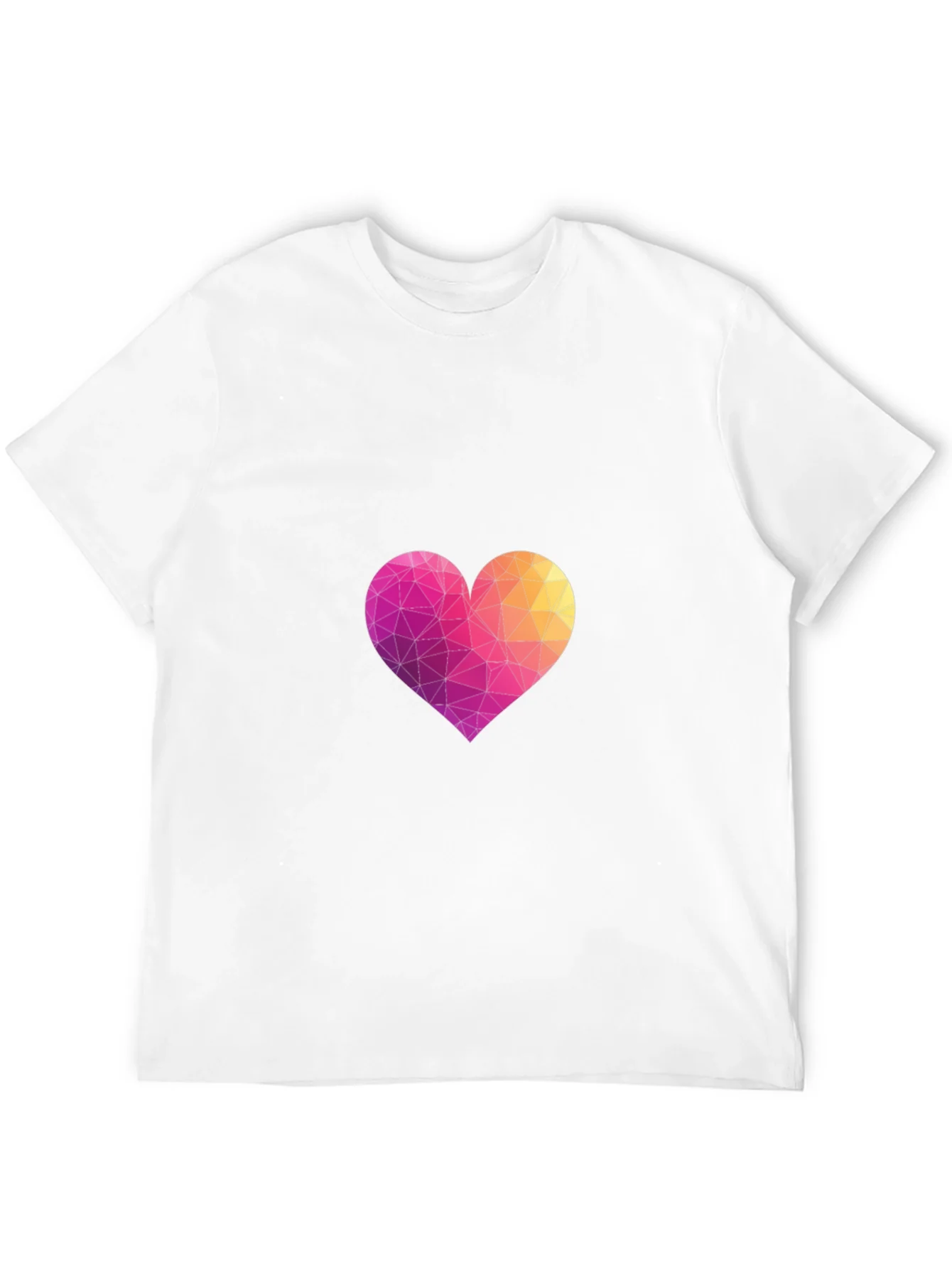Geometric Heart Graphic Black T-Shirt