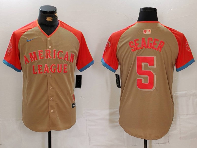 Men's American League Corey Seager #5 Cream 2024  All-Star Game Limited Player Jersey1