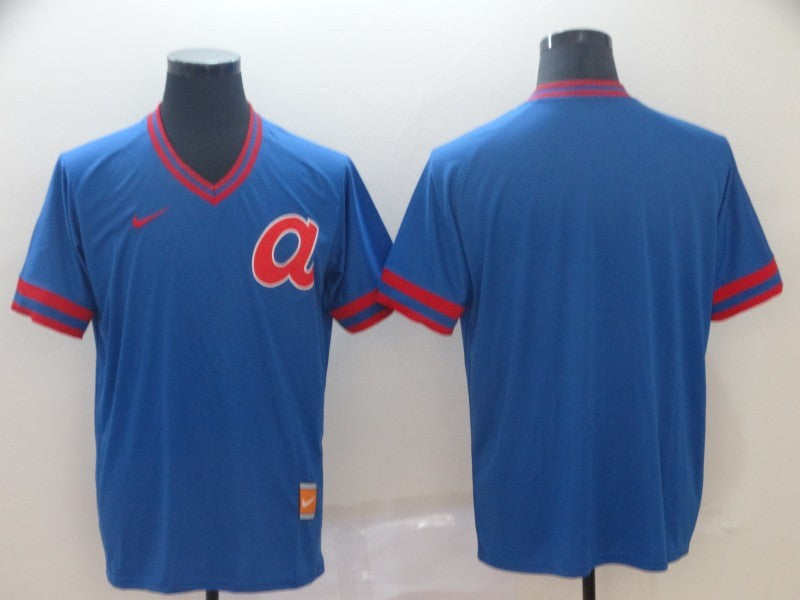 Men's Atlanta Braves Blue Cooperstown Collection Blank Jersey1