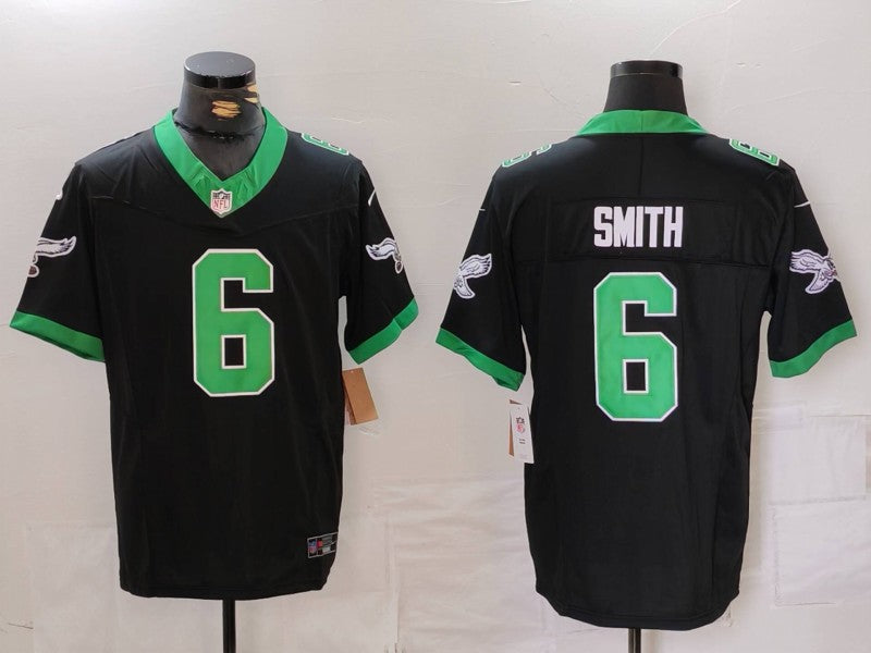 Men's Philadelphia Eagles DeVonta Smith #6 Black Alternate Game Jersey1