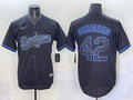 Men's Los Angeles Dodgers Jackie Robinson #42 Black Team Game Jersey