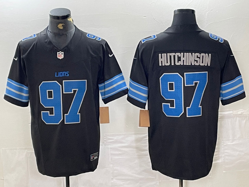 Men's Detroit Lions Aidan Hutchinson #97 Black Vapor F.U.S.E. Limited Jersey1