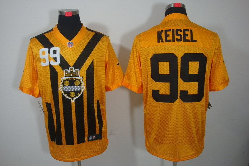 Men's Pittsburgh Steelers Brett Keisel #99 Gold Game Jersey1