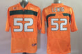 Men's Miami Hurricanes Ray Lewis #52 Orange Team Football Jersey