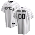 Men's Colorado Rockies White Home Replica Custom Jersey1