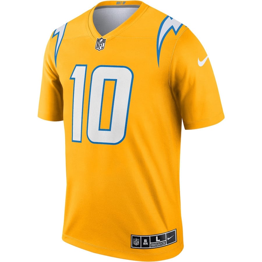 Justin Herbert 10 Los Angeles Chargers Inverted Legend Jersey - Gold