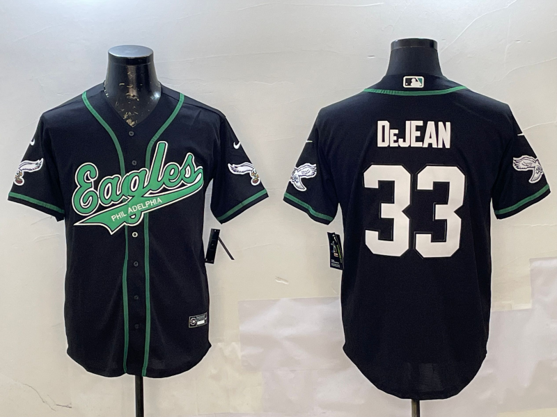 Men's Philadelphia Eagles Cooper DeJean #33 Black Player Jersey1