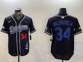 Men's Los Angeles Dodgers Fernando Valenzuela #34 Black Team Game Jersey