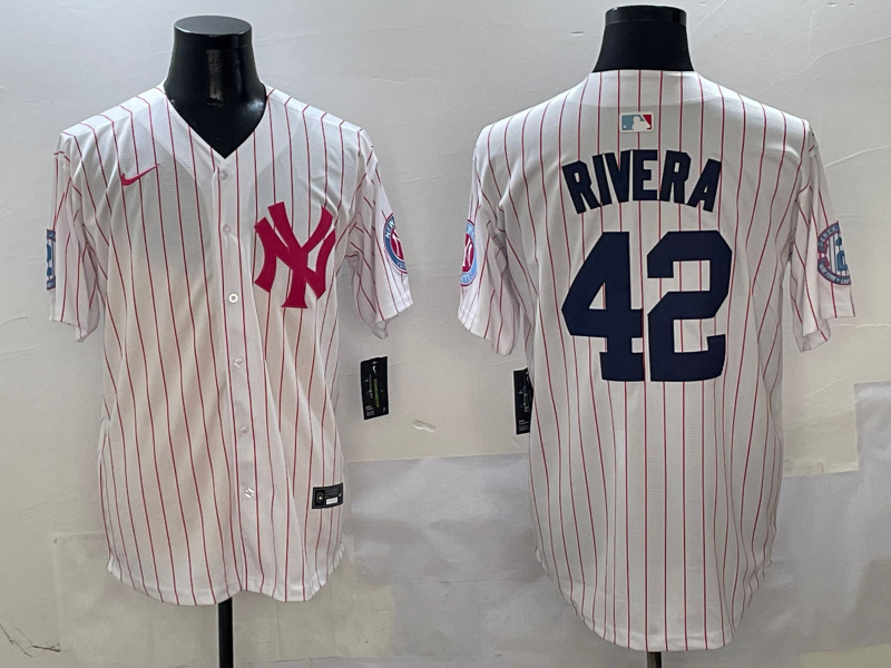 Men's New York Yankees Mariano Rivera #42 White Team Player Jersey
