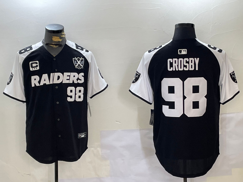 Men's Las Vegas Raiders Maxx Crosby #98 Black Team Game Jersey1