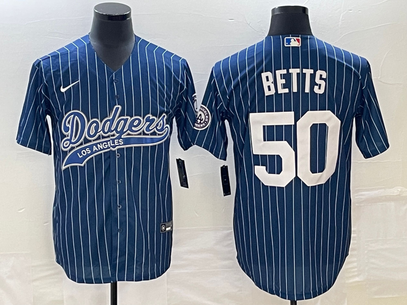 Men's Los Angeles Dodgers Mookie Betts #50 Blue Player Jersey1 Joint Edition