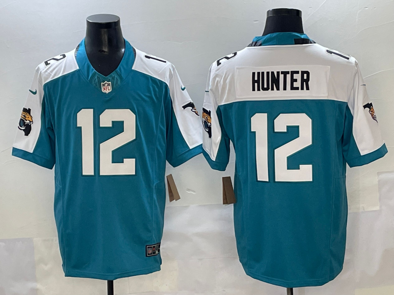 Men's Jacksonville Jaguars Travis Hunter #12 Teal 2025  Draft First Round Pick Game Jersey