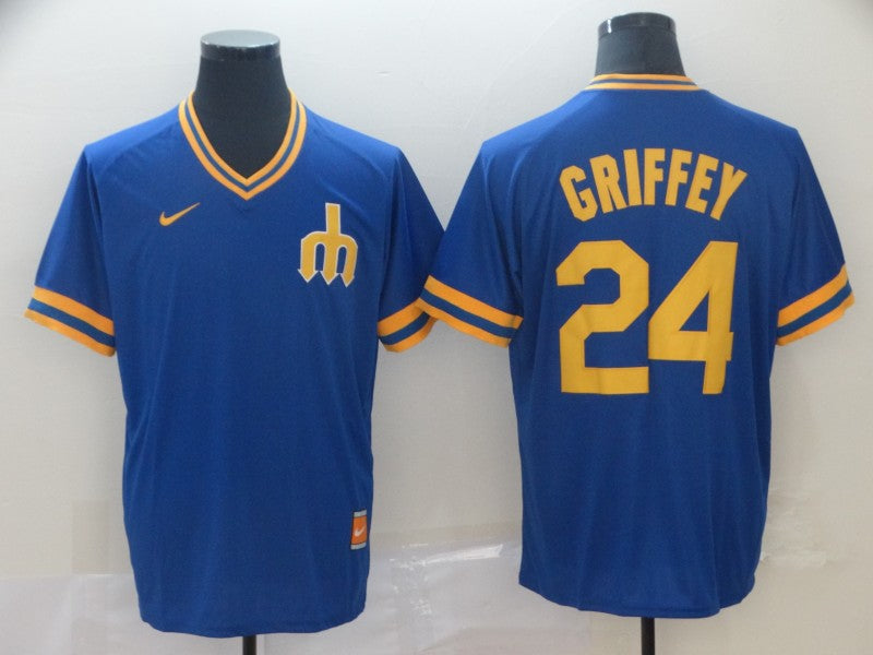 Men's Seattle Mariners Ken Griffey Jr. #24 Blue Replica Player Jersey