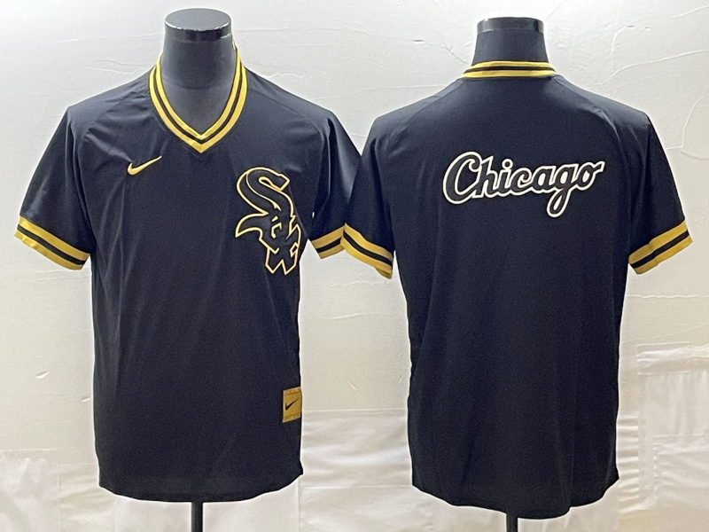 Men's Chicago White Sox Black Cooperstown Collection Game Jersey1