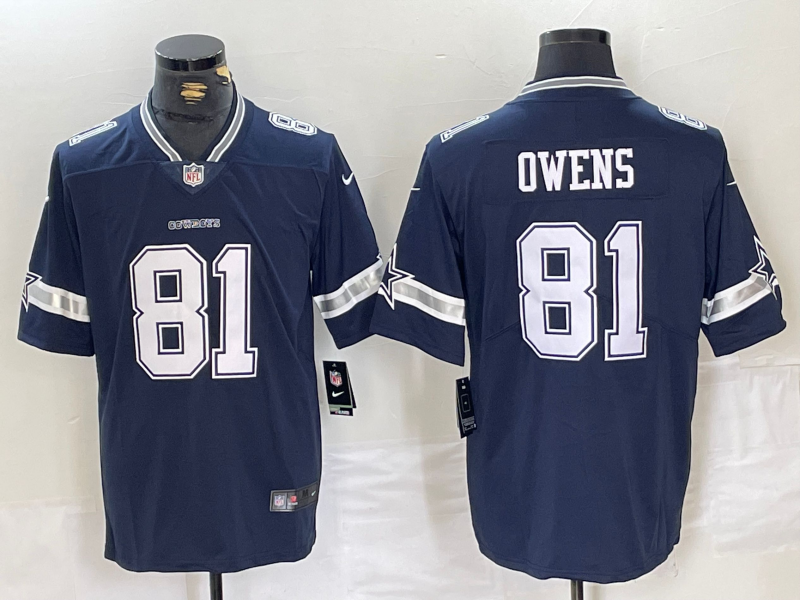 Men's Dallas Cowboys Terrell Owens #81 Navy Game Jersey1