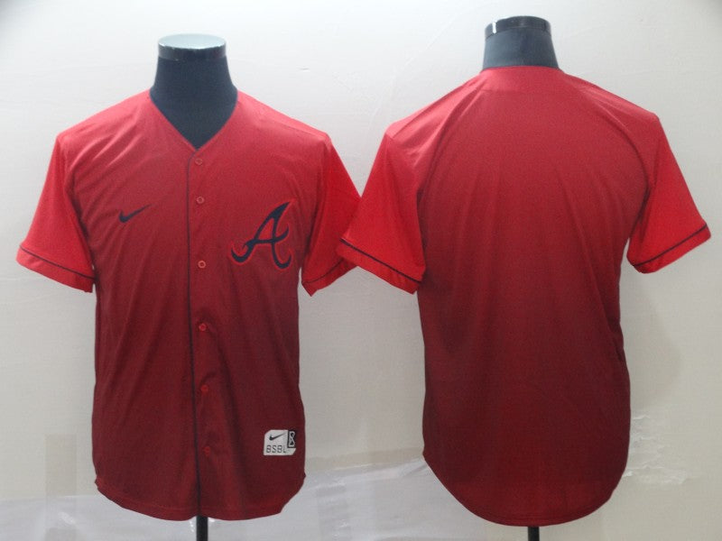 Men's Atlanta Braves Red Blank Replica Team Jersey1
