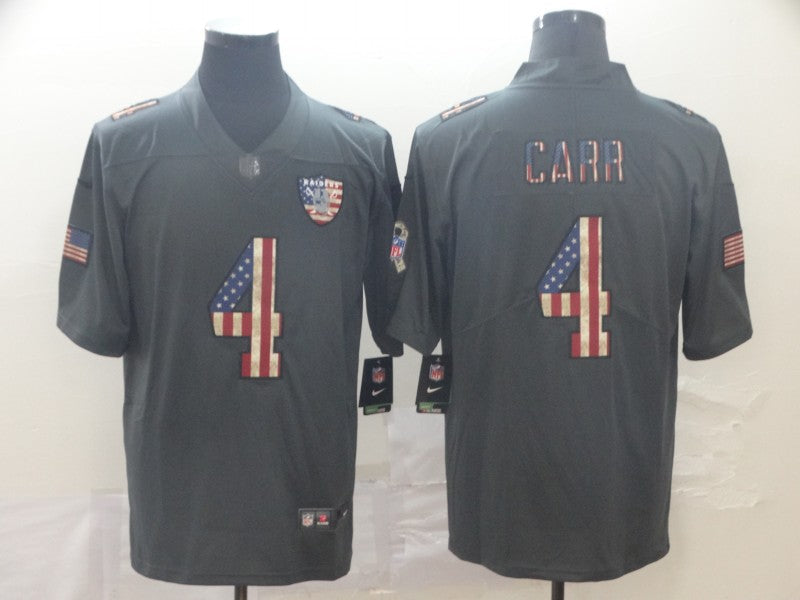Men's Las Vegas Raiders Derek Carr #4 Black Team Game Jersey1