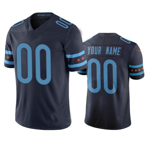 Custom1 Chicago Bears Navy Vapor Limited City Edition Jersey1 Stitched Jersey1 Football Jerseys
